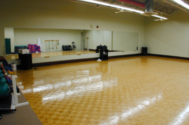 One of Ultimate Fitnesses aerobic rooms for classes.